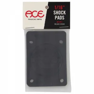 ACE Trucks 1/16" Shock Pads Black Skateboard Risers 2pk