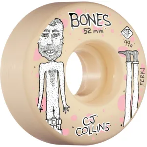 Bones 52mm  99a PRO STF Collins Ferk V3 Slim Skateboard Wheels 4pk