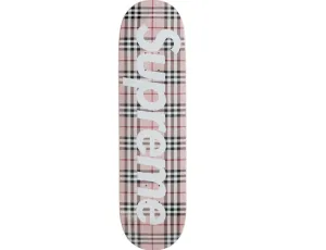 Burberry Pink Skateboard Art Deck by Supreme