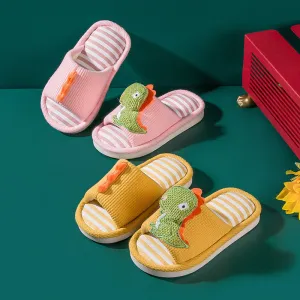 Children's slippers spring and autumn linen indoor home soft-soled boys and girls baby all-season slippers breathable children's cloth slippers