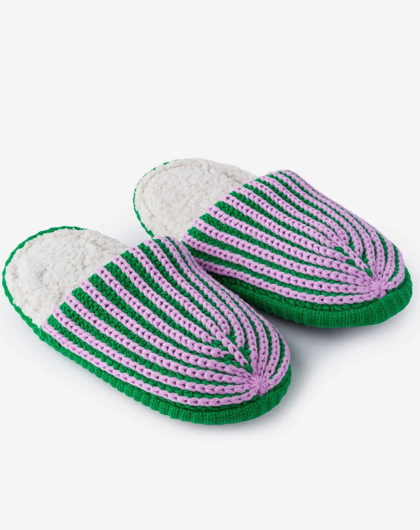 Chunky Rib Slide Slippers in Kelly Lilac