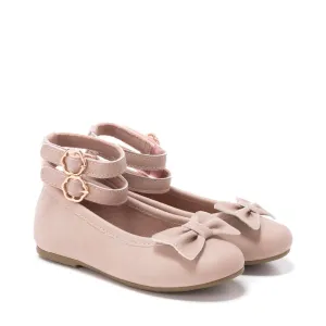 Double Ankle Strap Bow Ballerina Flats (Youth/Juniors)