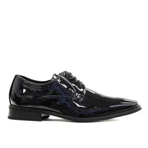 Faranzi Plain Toe lace up Shoes , F4692-BLACK