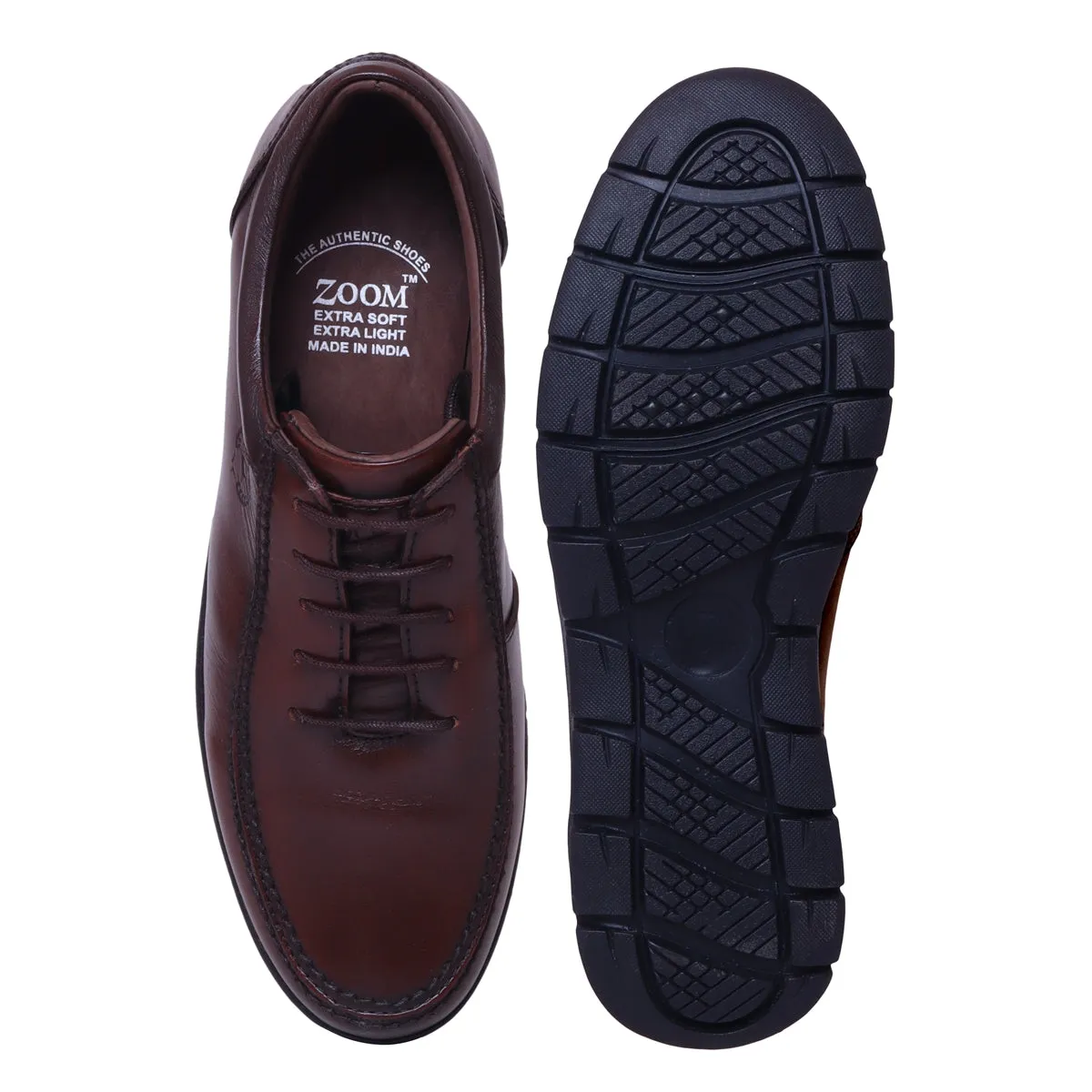 Lace Up Brown Leather Shoes for Men – L - 55