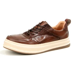 LaceLux Embossed Leather Casual Shoes