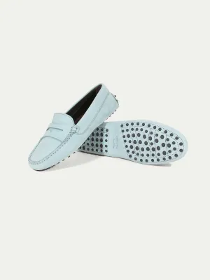 Light Blue Nubuck Driving Shoes