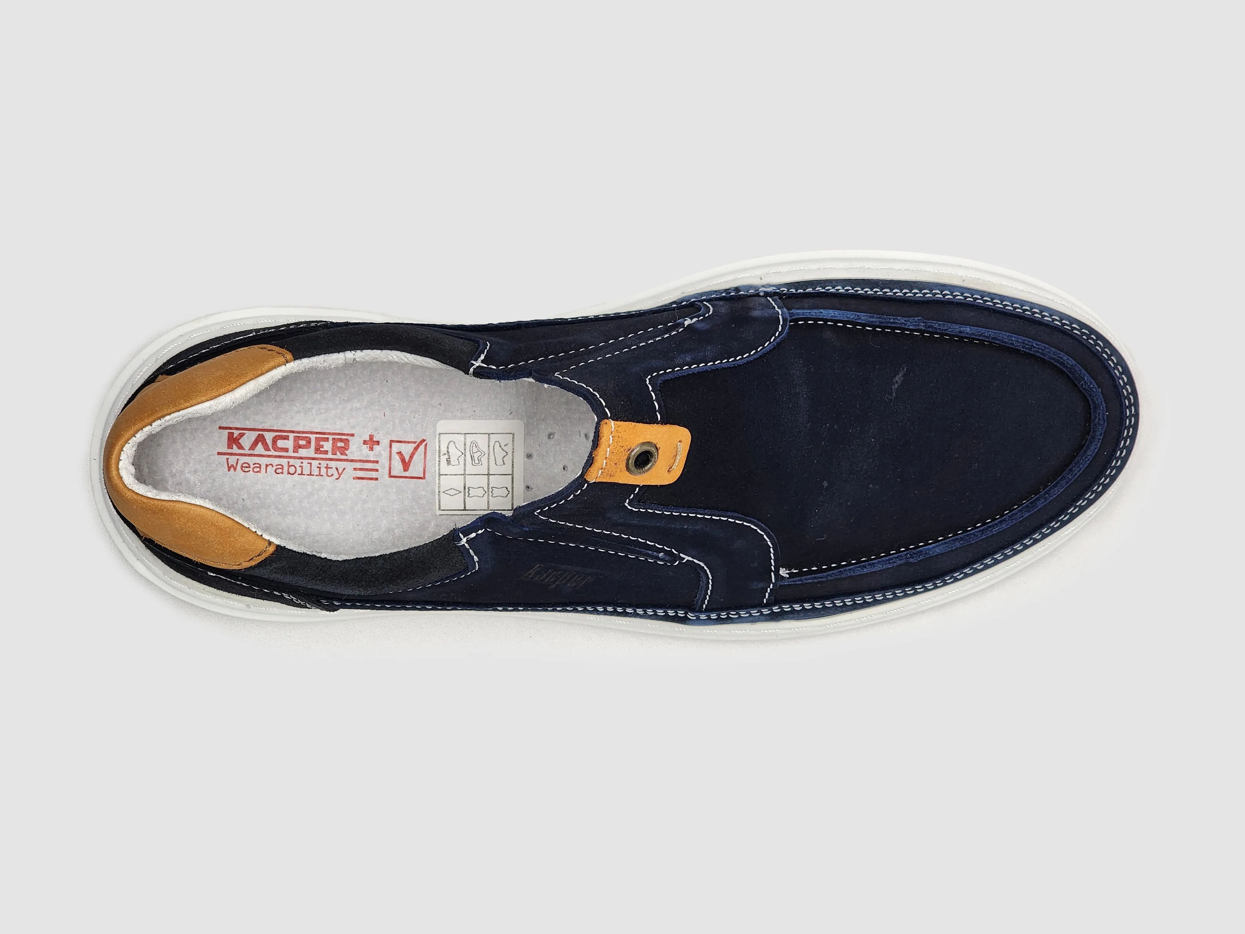 Men's Casual Slip-On Leather Shoes - Blue