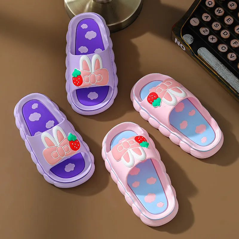 Parent-child bow children's slippers summer girls' slippers boys cartoon home girls cute non-slip slippers