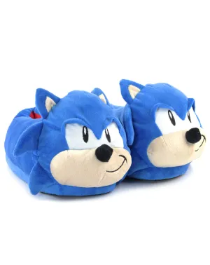 Sonic The Hedgehog 3D Face Men's Character Slippers - Blue