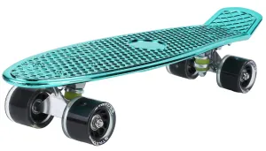 STRAUSS Fibreglass Cruiser Skateboard | Penny Skateboard | Casterboard | Hoverboard | Anti-Skid Board With High Precision Bearings | Wheel With Lights | Ideal For 8 Years and Above | 22 X 6 Inch, Blue