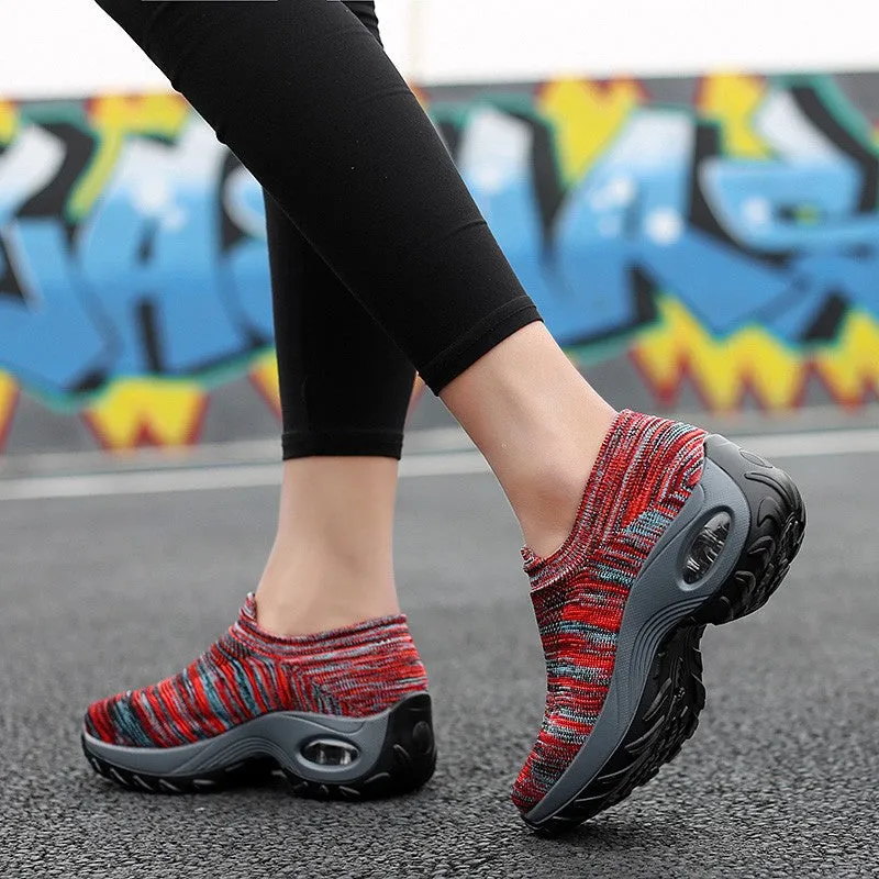 Women's Spring&Summer Breathable Woven Hollow Air Cushion Sneakers