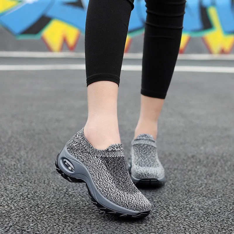 Women's Spring&Summer Breathable Woven Hollow Air Cushion Sneakers