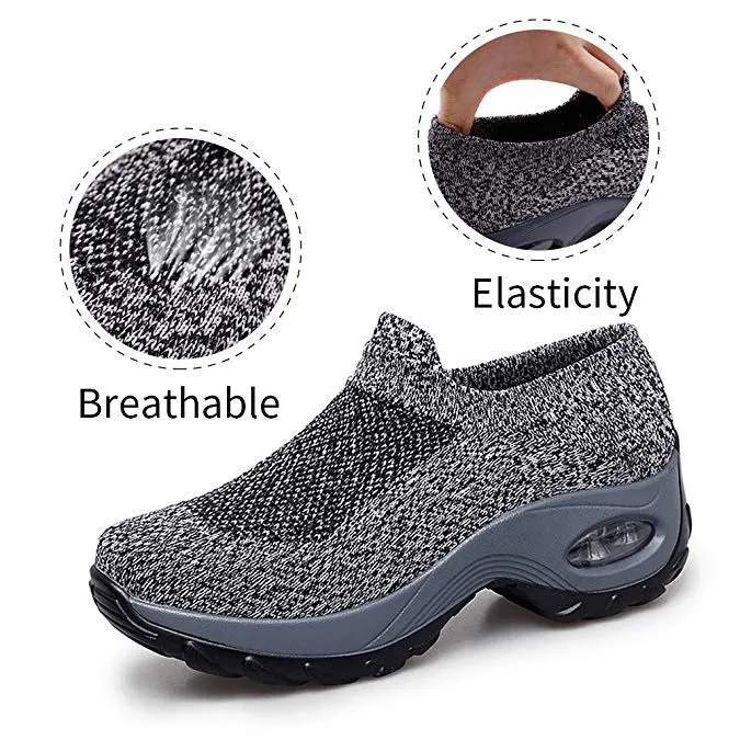 Women's Spring&Summer Breathable Woven Hollow Air Cushion Sneakers